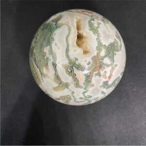 New Green Moss Agate Sphere w/druzy
